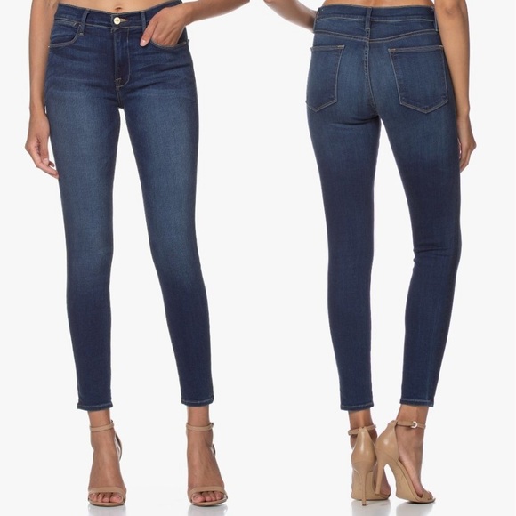 Frame Denim Denim - Frame Denim Le High Skinny Crop Blue Jeans